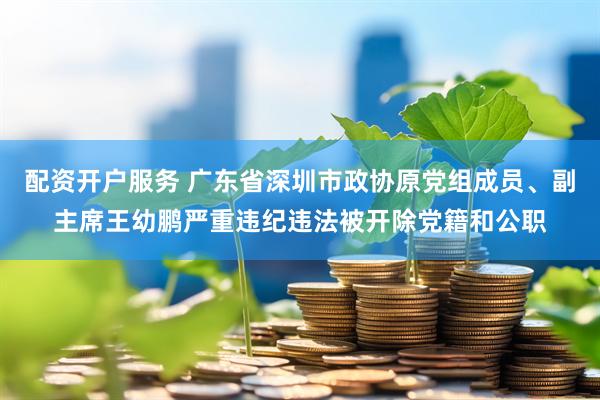 配资开户服务 广东省深圳市政协原党组成员、副主席王幼鹏严重违纪违法被开除党籍和公职